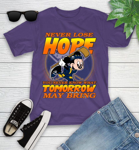 Buffalo Sabres NHL Hockey ootball Mickey Disney Never Lose Hope Youth T-Shirt 3