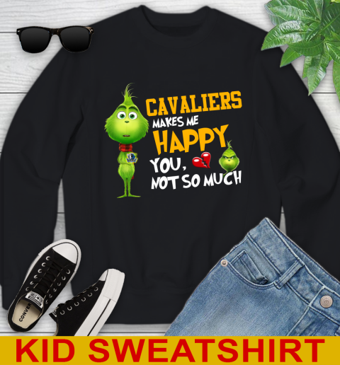 NBA Dallas Mavericks Makes Me Happy You Not So Much Grinch Basketball Sports Youth Sweatshirt