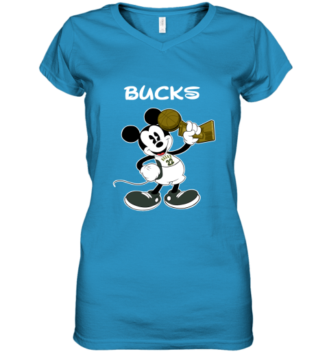 Mickey Milwaukee Bucks Women's V-Neck T-Shirt