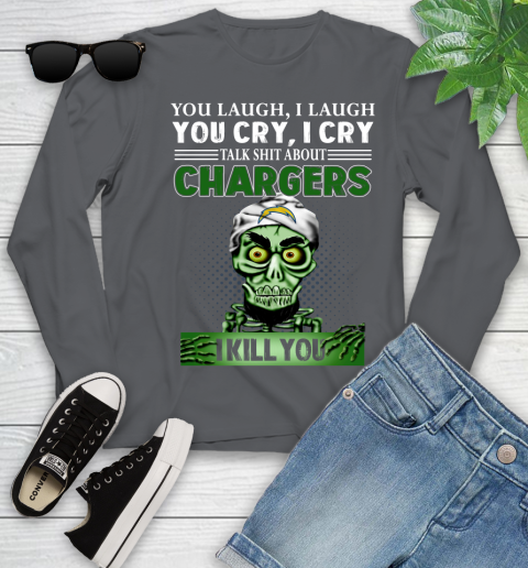 NFL Talk Shit About Los Angeles Chargers I Kill You Achmed The Dead Terrorist Jeffrey Dunham Football Youth Long Sleeve 9