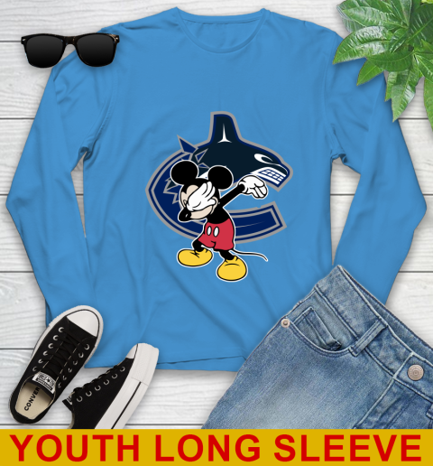 Vancouver Canucks NHL Hockey Dabbing Mickey Disney Sports Youth Long Sleeve 8