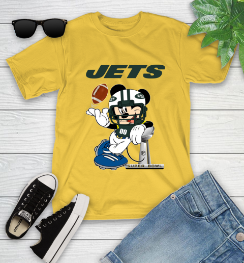 NFL New York Jets Mickey Mouse Disney Super Bowl Football T Shirt Youth T-Shirt 8