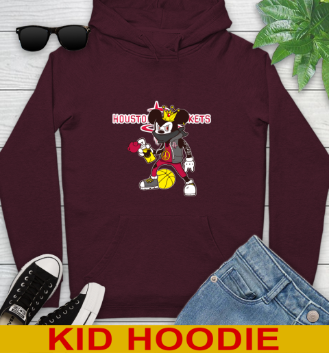 Houston Rockets NBA Basketball Mickey Peace Sign Sports Youth Hoodie 7
