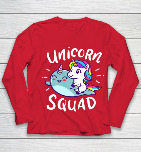 Unicorn Squad Narwhal Funny Cute Birthday Party Present Gift Youth Long Sleeve 8