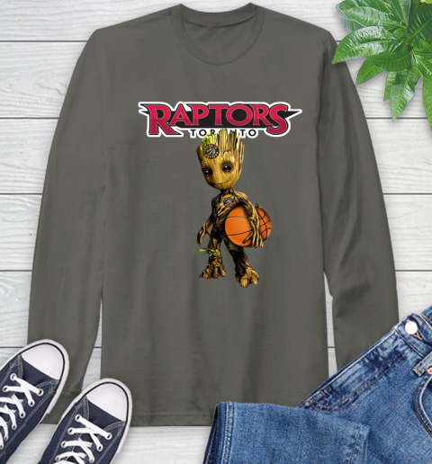 Toronto Raptors NBA Basketball Groot Marvel Guardians Of The Galaxy Long Sleeve T-Shirt 8