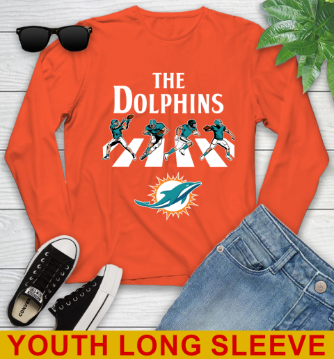 NFL Football Miami Dolphins The Beatles Rock Band Shirt Youth Long Sleeve 3