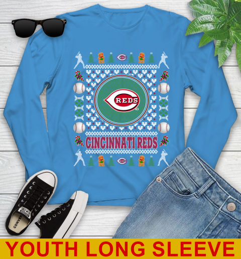 Cincinnati Reds Merry Christmas MLB Baseball Loyal Fan Youth Long Sleeve 8
