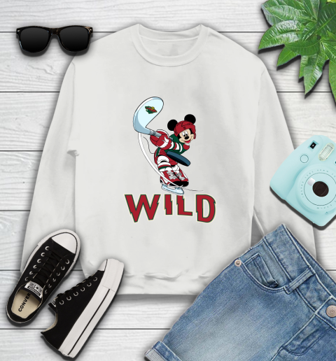 NHL Hockey Minnesota Wild Cheerful Mickey Mouse Shirt Sweatshirt 5