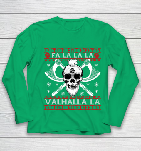 Ugly Christmas Sweater Fa La La Valhalla Viking Youth Long Sleeve 4