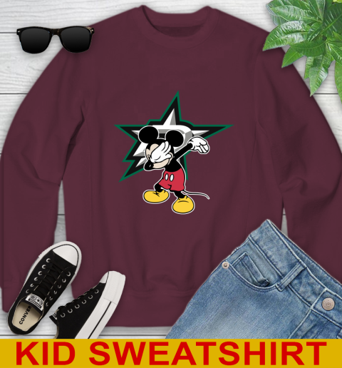 Dallas Stars NHL Hockey Dabbing Mickey Disney Sports Youth Sweatshirt 5