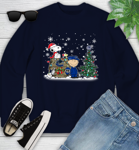 NHL Vancouver Canucks Snoopy Charlie Brown Woodstock Christmas Stanley Cup Hockey Youth Sweatshirt 2