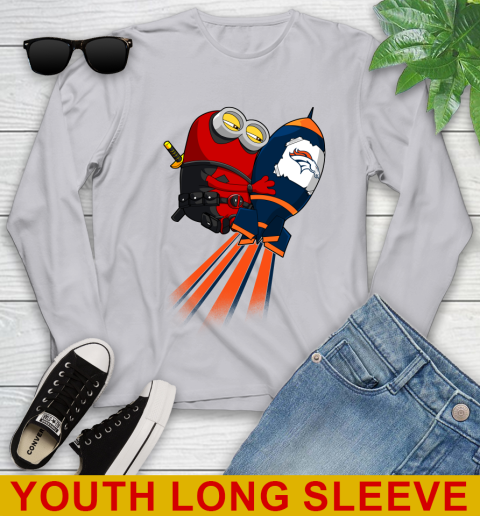 NFL Football Denver Broncos Deadpool Minion Marvel Shirt Youth Long Sleeve 5