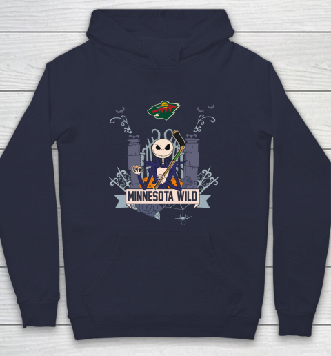 NHL Minnesota Wild Hockey Jack Skellington Halloween Hoodie 2