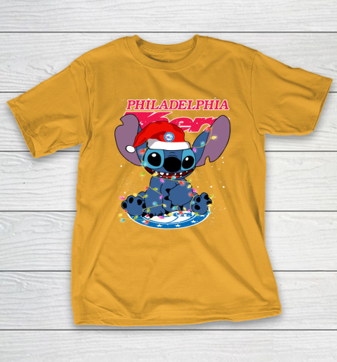 Philadelphia 76ers NBA noel stitch Basketball Christmas T-Shirt 2