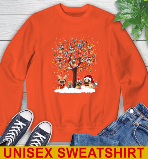 Pug dog pet lover light christmas tree shirt 27