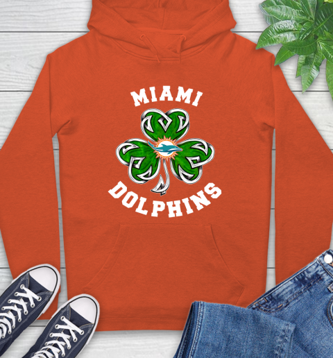 NFL Miami Dolphins Three Leaf Clover St Patrick's Day Football Sports Hoodie 4