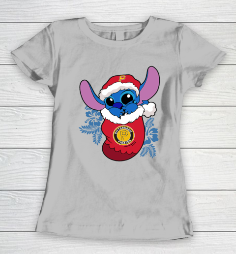 Pittsburgh Pirates Christmas Stitch In The Sock Funny Disney MLB Women's T-Shirt 6