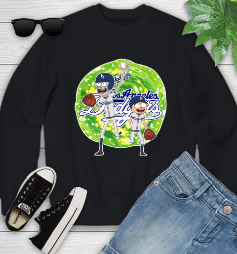 MLB Los Angeles Dodgers Rick And Morty Baseball Sports Youth Sweatshirt 2