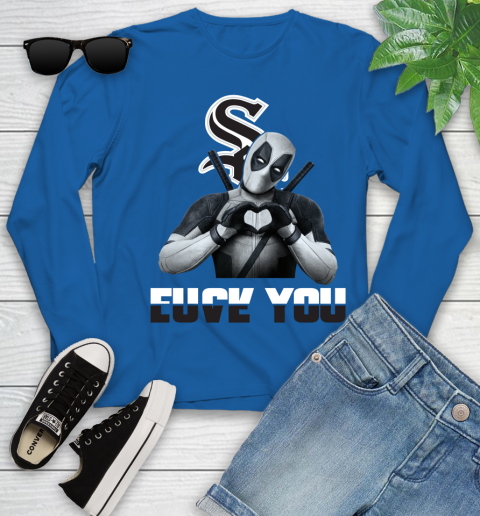 MLB Chicago White Sox Deadpool Love You Fuck You Baseball Sports Youth Long Sleeve 10