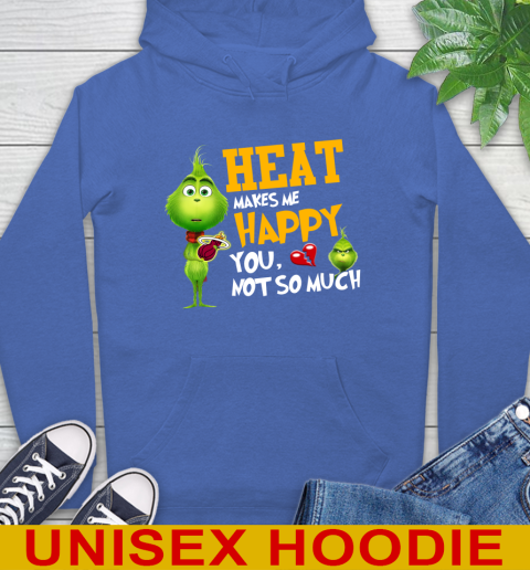 NBA Miami Heat Makes Me Happy You Not So Much Grinch Basketball Sports Hoodie 9