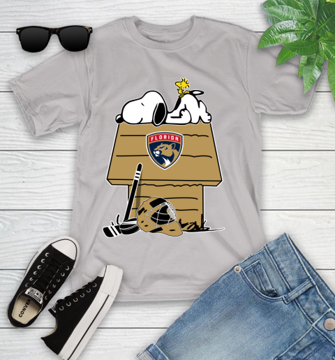 Florida Panthers NHL Hockey Snoopy Woodstock The Peanuts Movie Youth T-Shirt 12