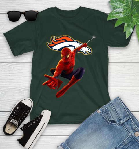 NFL Spider Man Avengers Endgame Football Denver Broncos Youth T-Shirt 5