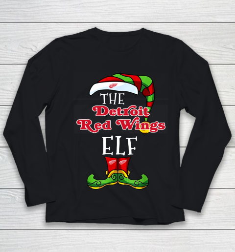 Detroit Red Wings Christmas ELF Funny NHL Youth Long Sleeve
