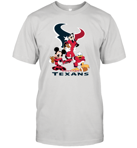 Mickey Donald Goofy The Three Houston Texans Football Unisex Jersey Tee