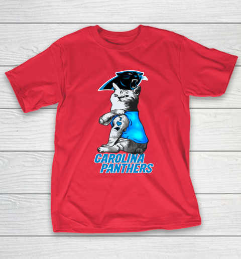 NFL Football My Cat Loves Carolina Panthers T-Shirt 9