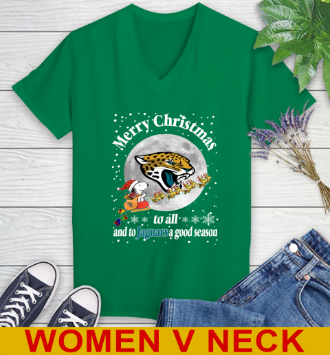 Jacksonville Jaguars Merry Christmas To All And To Jaguars A Good Season NFL Football Sports Women's V-Neck T-Shirt 5