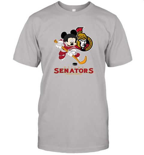 NHL Hockey Mickey Mouse Team Ottawa Senators Unisex Jersey Tee