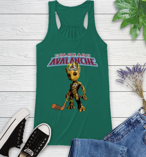 Colorado Avalanche NHL Hockey Groot Marvel Guardians Of The Galaxy Racerback Tank 7