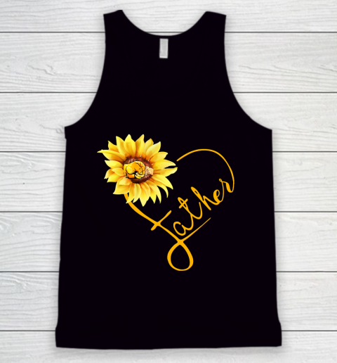 Father's Day Funny Gift Ideas Apparel  Father Sunflower Heart Symbol Matching Family T Shirt Tank Top