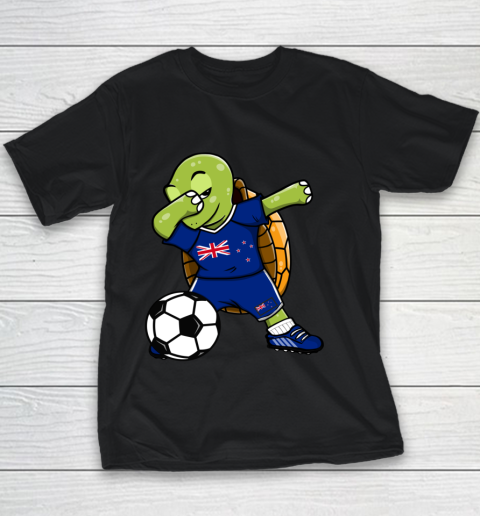 Dabbing Turtle New Zealand Soccer Fans Jersey Flag Football Youth T-Shirt