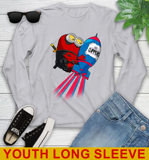 NBA Basketball LA Clippers Deadpool Minion Marvel Shirt Youth Long Sleeve 5