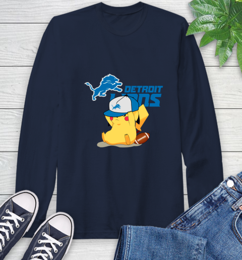 NFL Pikachu Football Sports Detroit Lions Long Sleeve T-Shirt 4