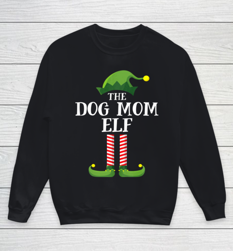 Dog Mom Elf Matching Family Group Christmas Party Pajama Youth Sweatshirt