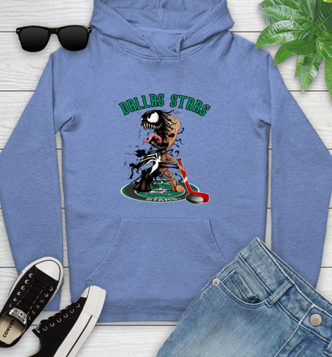 NHL Dallas Stars Hockey Venom Groot Guardians Of The Galaxy Youth Hoodie 12