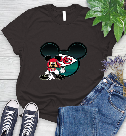 NFL Kansas City Chiefs Mickey Mouse Disney Football T Shirt Women's T-Shirt 8