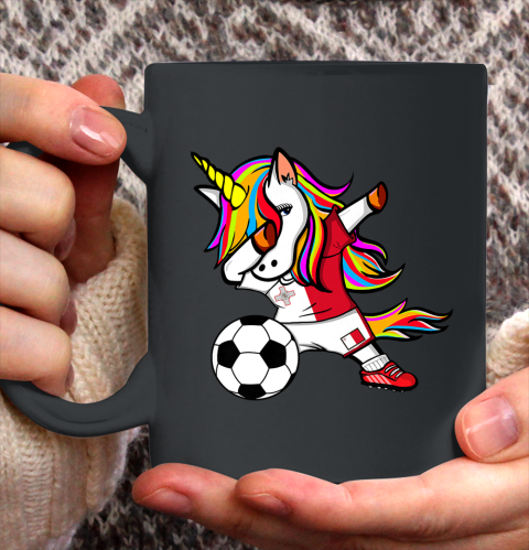 Funny Dabbing Unicorn Malta Football Maltese Flag Soccer Ceramic Mug 11oz