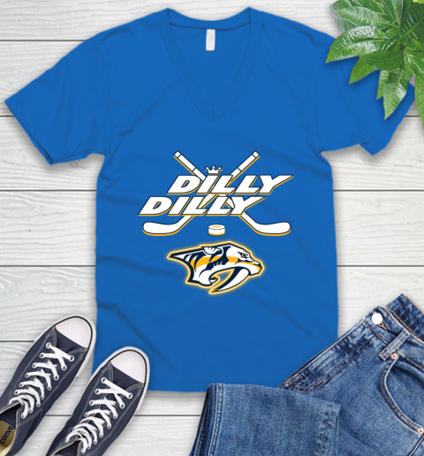 NHL Nashville Predators Dilly Dilly Hockey Sports V-Neck T-Shirt 6