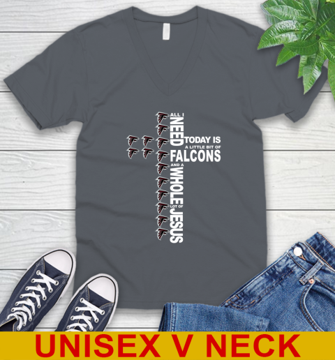 NFL All I Need Today Is A Little Bit Of Atlanta Falcons Shirt V-Neck T-Shirt 4