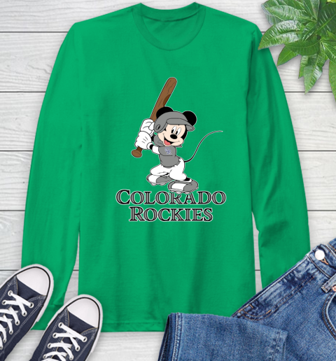 MLB Baseball Colorado Rockies Cheerful Mickey Mouse Shirt Long Sleeve T-Shirt 8