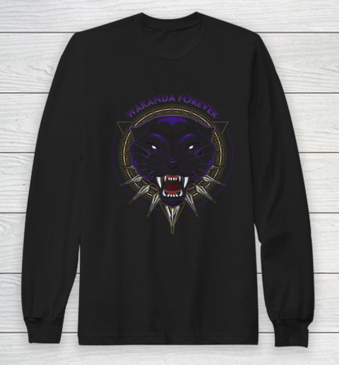 Marvel Black Panther Wakanda Forever Circle Graphic Long Sleeve T-Shirt