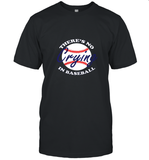 Womens Vintage There's No Crying In Baseball Funny Baseball Sayings Unisex Jersey Tee