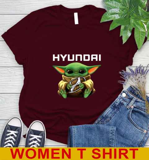 Star Wars Baby Yoda Hugs Hyundai Car Shirt 90