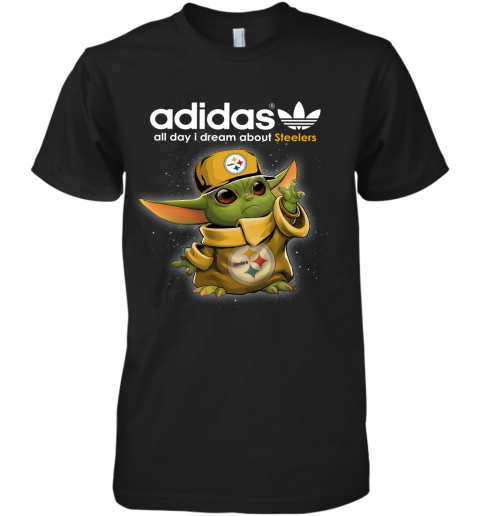 Baby Yoda Adidas All Day I Dream About Pittsburg Steelers Premium Men's T-Shirt