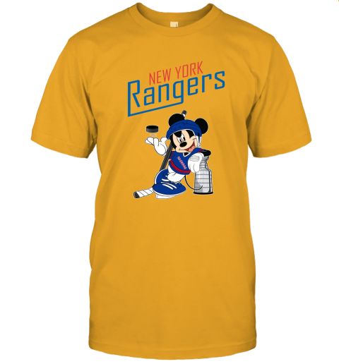 Mickey New York Rangers With The Stanley Cup Hockey NHL Unisex Jersey Tee