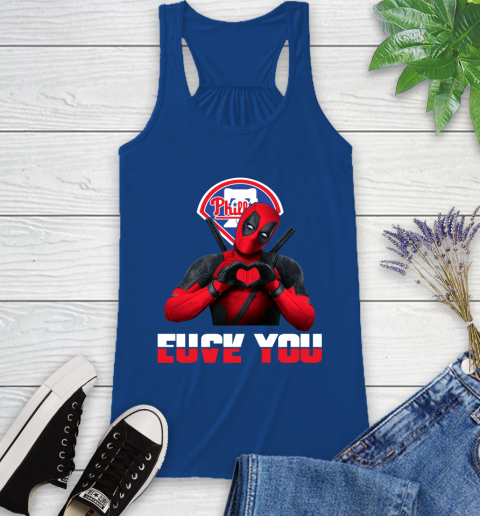 MLB Philadelphia Phillies Deadpool Love You Fuck You Baseball Sports Racerback Tank 8