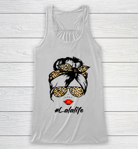 Womens Classy Lala Life With Leopard Pattern Shades Lalalife Racerback Tank